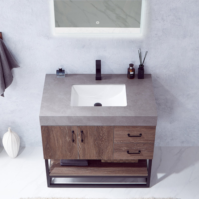 Wade Logan® Annice 36'' Free Standing Single Bathroom Vanity with Stone